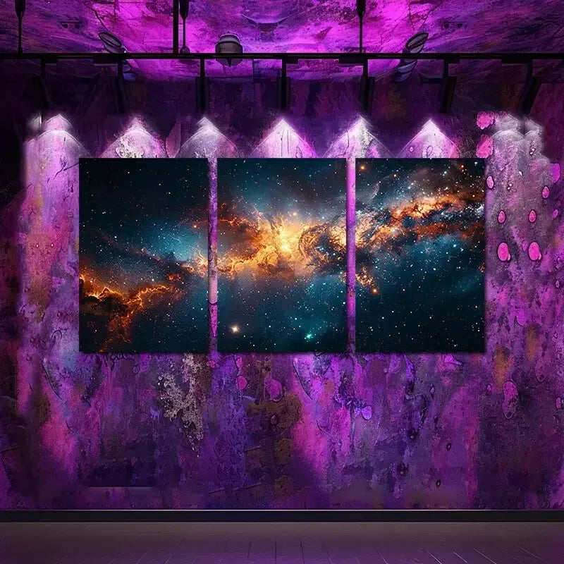 3pcs Space Nebula Starry Sky Canvas Framed 40x60cm - High Quality Print 100% Australian Made Wall Canvas Ready to Hang