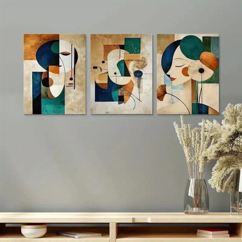3pcs Modern Creative Abstract Metal Print Ready to Hang Art