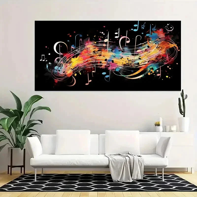 Abstract Color Music Wall Art wall canvas office home room framed 120x60cm