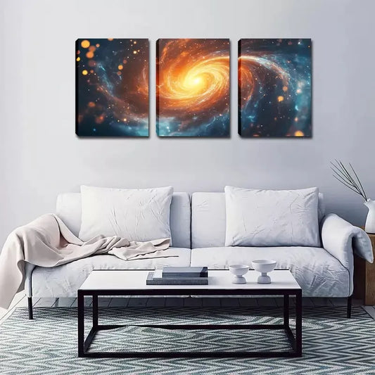 3pcs Galaxy Wall Art - Vibrant Cosmic Wall Art Set Canvas Framed 40x60cm - High Quality Print 100% Australian Made Wall Canvas Ready to Hang