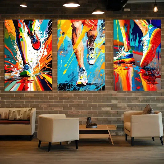 3pcs Sports Art Colorful Posters Decoration Metal Print Ready to Hang Art