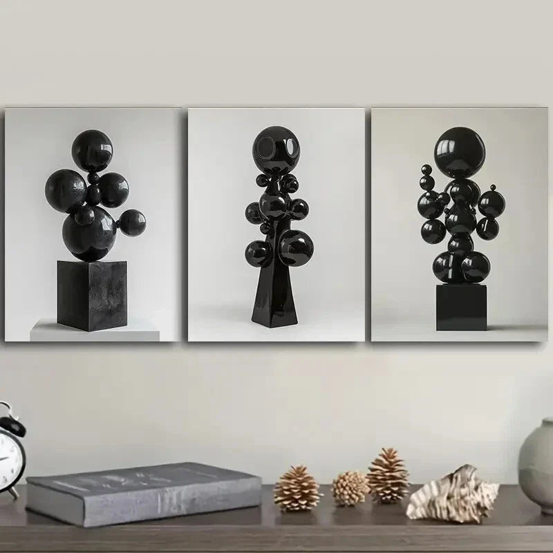 3pcs Many floating spheres Wall Art Set Canvas Framed 40x60cm - High Quality Print 100% Australian Made Wall Canvas Ready to Hang