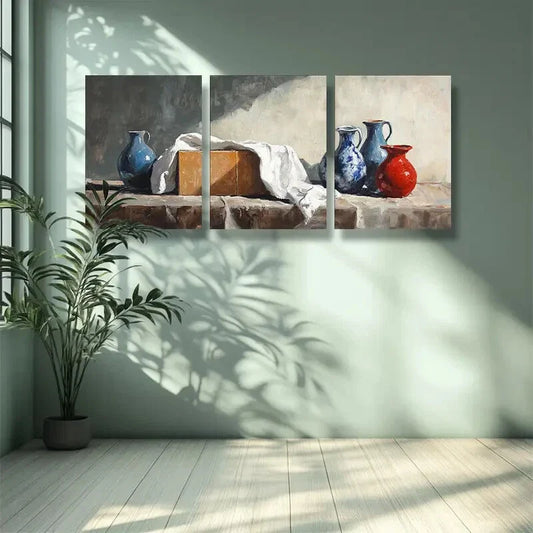 3pcs Pot and kettle Coffee Metal Print Ready to Hang Art