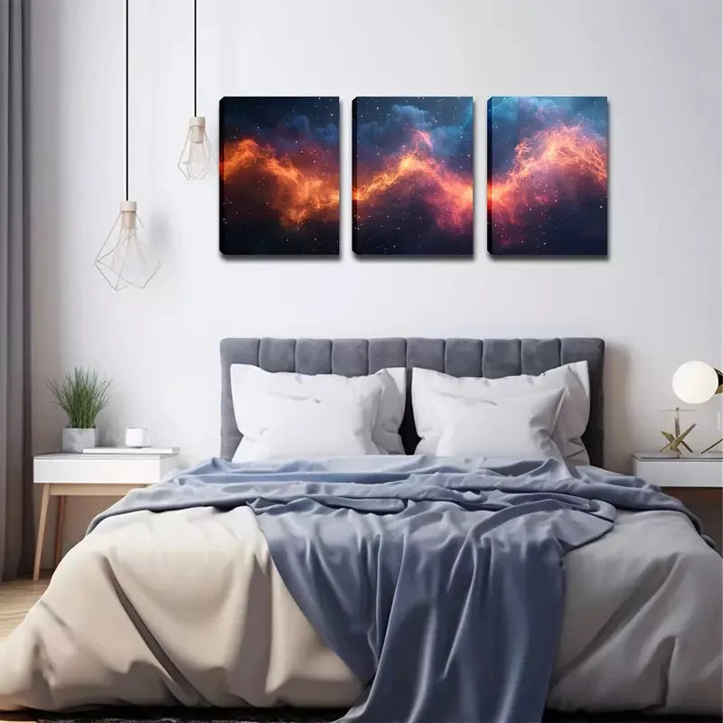 3pcs Abstract Cloud And Light Wall Art Set Canvas Framed 40x60cm - High Quality Print 100% Australian Made Wall Canvas Ready to Hang