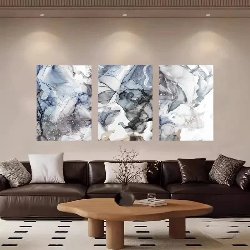 3pcs Abstract Deco Style Metal Print Ready to Hang Art