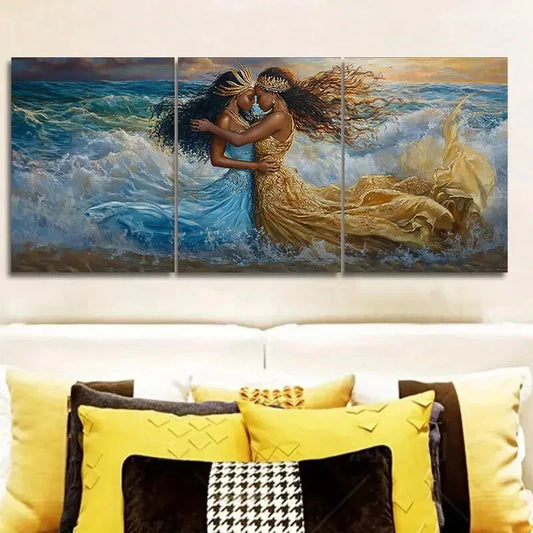 3pcs Sea goddess Wall Art Set Canvas Framed 40x60cm - High Quality Print 100% Australian Made Wall Canvas Ready to Hang
