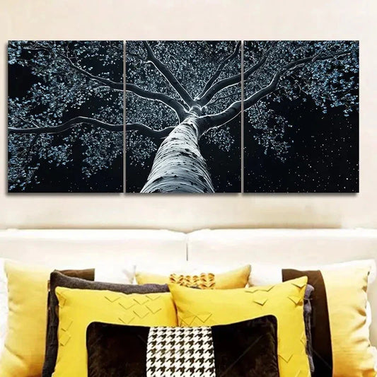 3pcs The old poplar tree Wall Art Set Canvas Framed 40x60cm - High Quality Print 100% Australian Made Wall Canvas Ready to Hang