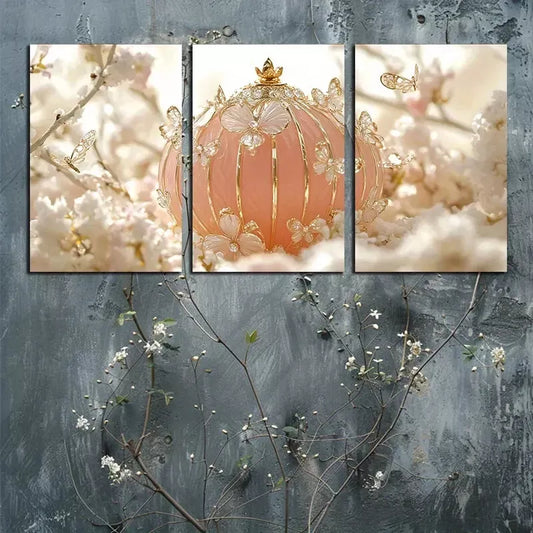 3pcs Butterfly Lantern Canvas Framed 40x60cm - High Quality Print 100% Australian Made Wall Canvas Ready to Hang