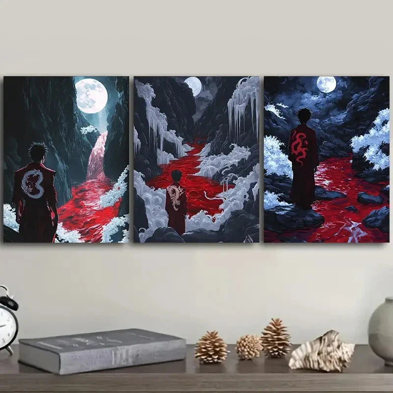 3pcs Dark Lord of hell Metal Print Ready to Hang Art
