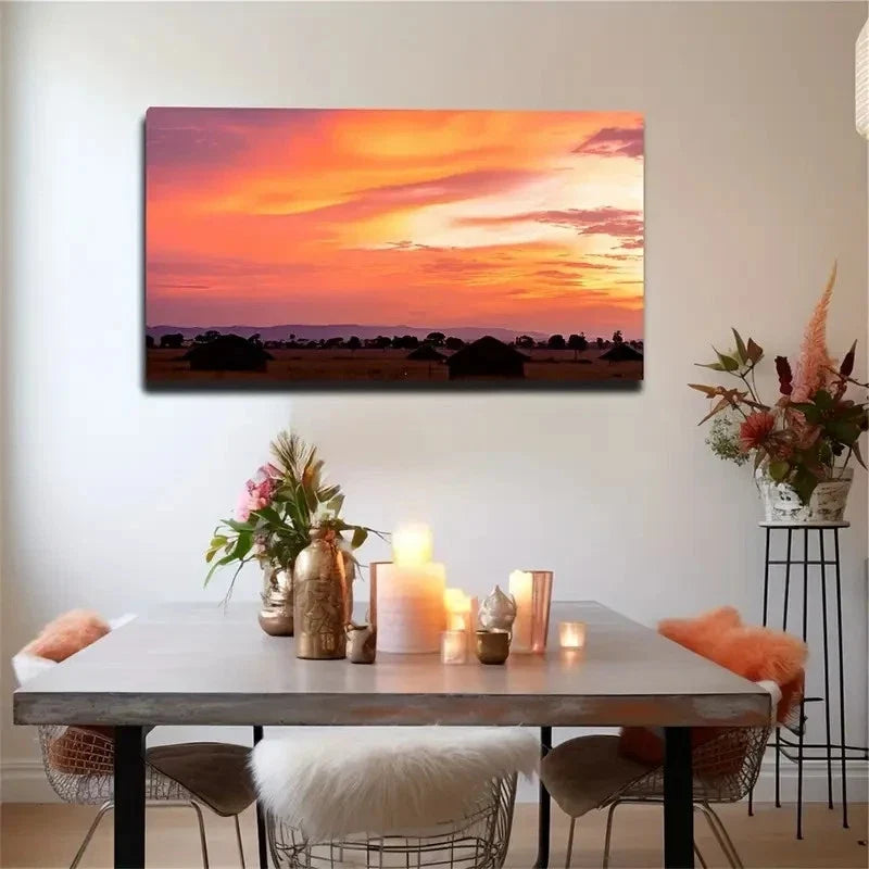 Orange Sky Unforgettable Wall Art Canvas Office Home Room Framed 120x60cm