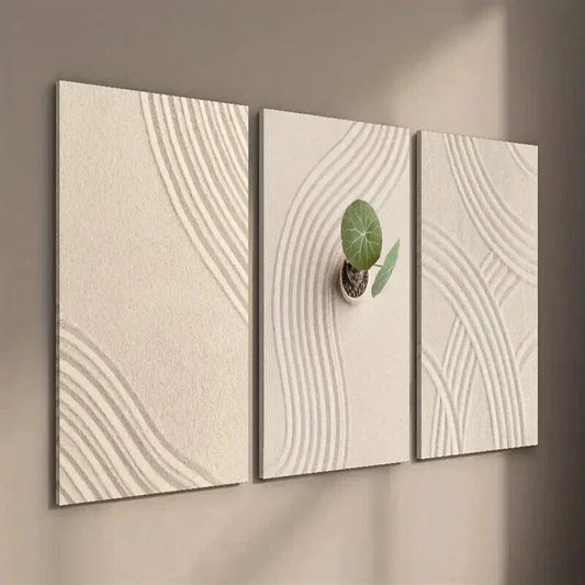 3pcs Japanese Courtyard Zen Meditation Decor Wall Art Set Canvas Framed 40x60cm - High Quality Print 100% Australian Made Wall Canvas Ready to Hang