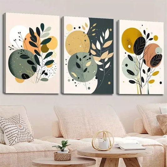 3pcs Abstract Minimalist Boho Art Wall Art Set Canvas Framed 40x60cm - High Quality Print 100% Australian Made Wall Canvas Ready to Hang