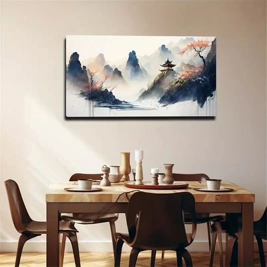 Fine Brush Lucky Goods Décor Wall Art Canvas Office Home Room Framed 80x45cm