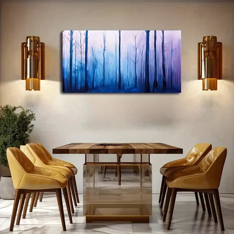 Modern Minimalist Forest Wall Art Canvcas Office Home Room Framed 120x60cm