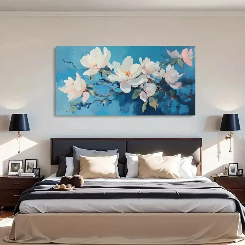 Bright Flower Aesthetic Natural Wall Art Canvas Office Home Room Framed 120x60cm