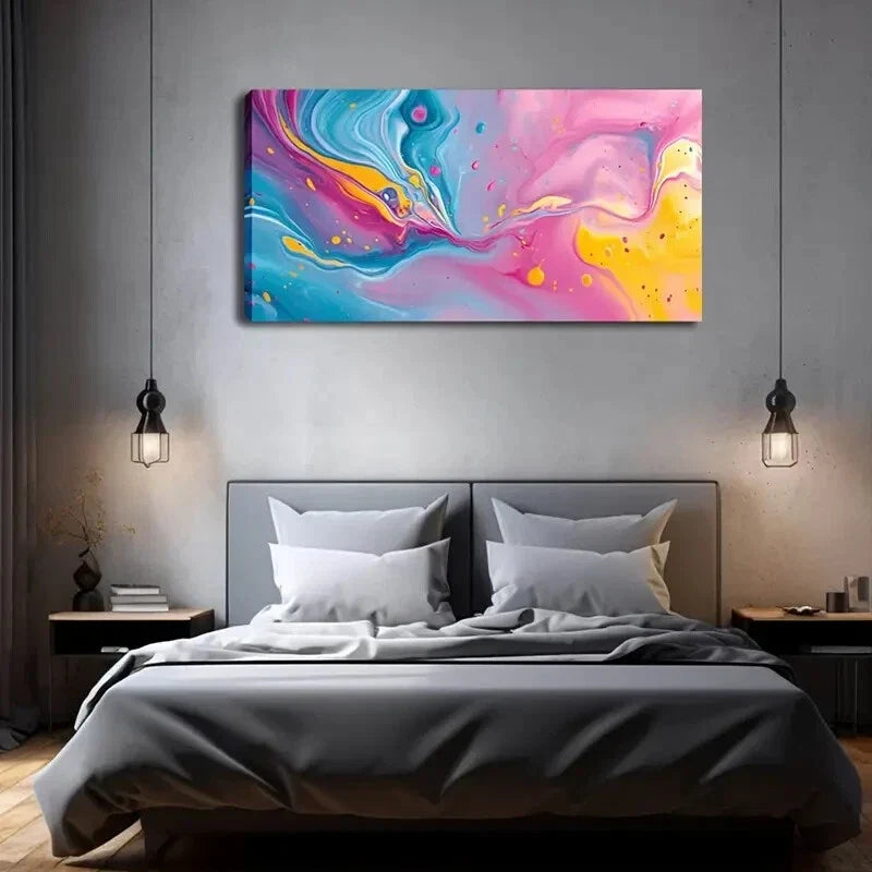 Colors Interweaving And Flowing Wall Art Canvas Office Home Room Framed 120x60cm