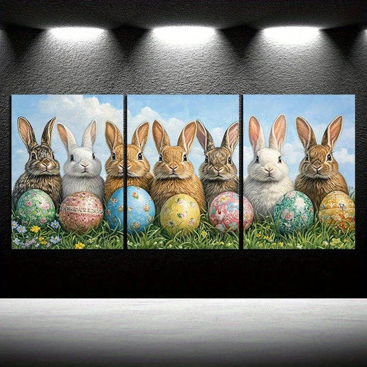 3pcs Charming Spring Scene Floral Blooms Metal Print Ready to Hang Art