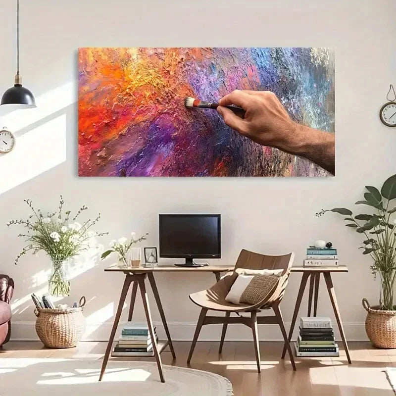 Aesthetics Colorful Enhances Wall Art Canvas Office Home Room Framed 80x45cm