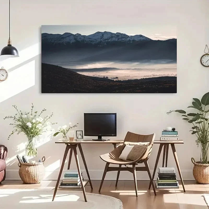 Spring & Winter Season Wall Art Canvas Office Home Room Framed 80x45cm