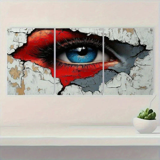 3pcs Abstract Graffiti Gray White Metal Print Ready to Hang Art