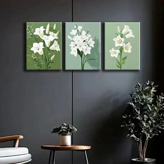 3pcs Elegant White Camellia Bloom Perfect Wall Art Set Canvas Framed 40x60cm - High Quality Print 100% Australian Made Wall Canvas Ready to Hang