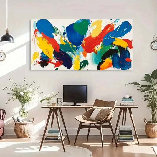 Showcases Energetic Abstract Wall Art Canvas Office Home Room Framed 120x60cm