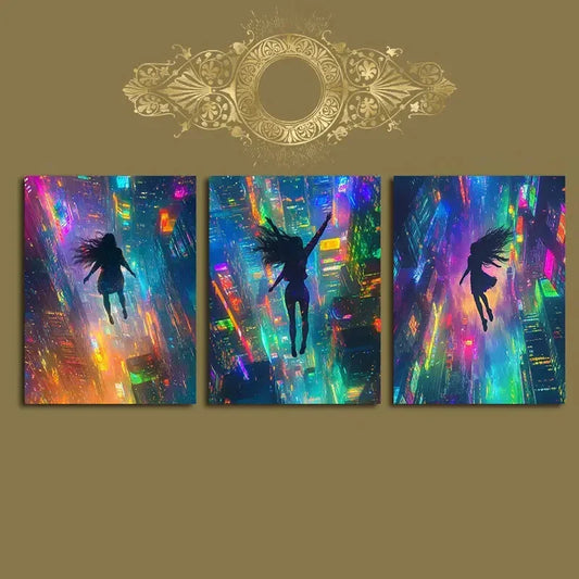 3pcs Profound Illusion Modern Painting Metal Print Ready to Hang Art