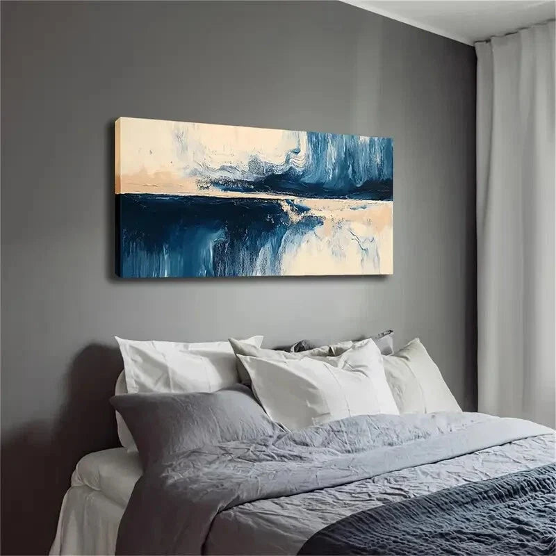 Abstract Landscape Warm & Cool Wall Art Canvas Office Home Room Framed 120x60cm