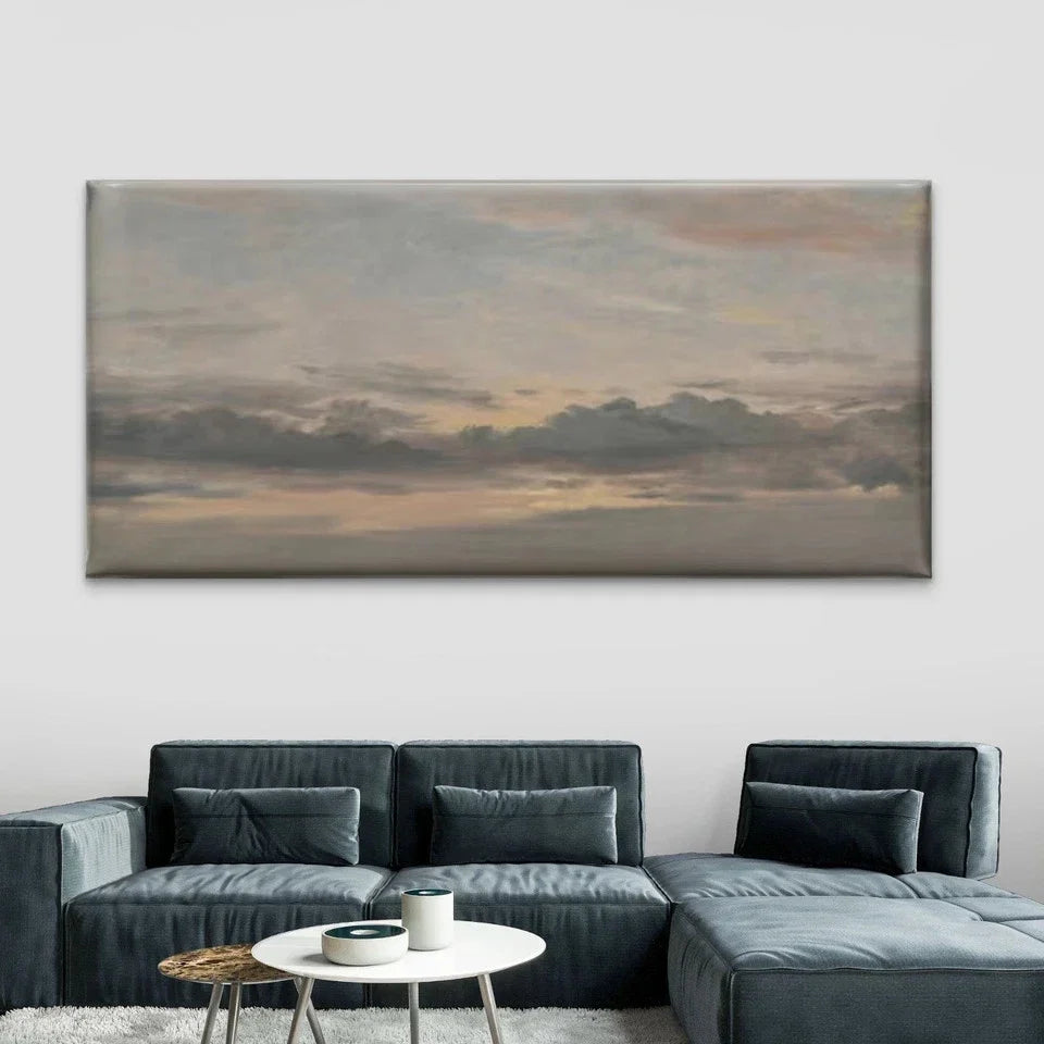 Cloudy Sunset Sky Wall Art Canvas Office Home Room Framed 80x45cm