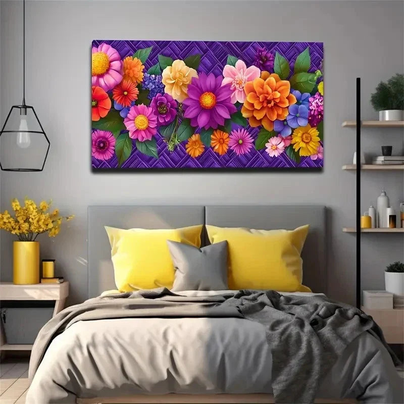 Small And Exquisite Flowers Wall Art Canvas Office Home Room Framed 80x45cm
