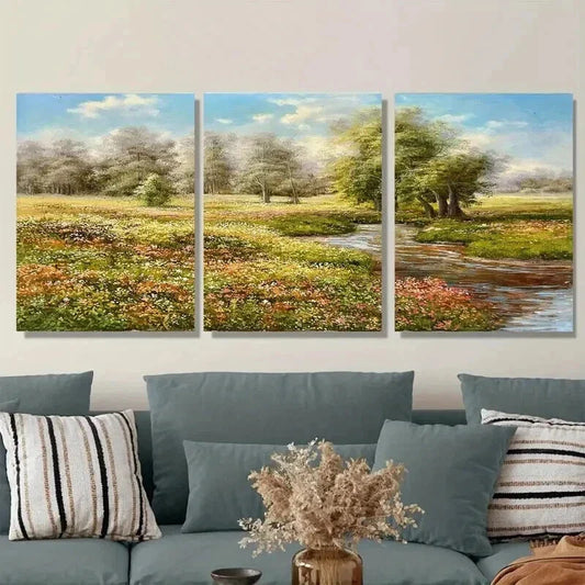 3pcs Scenic Landscape Paintings Wall Art Set Canvas Framed 40x60cm - High Quality Print 100% Australian Made Wall Canvas Ready to Hang