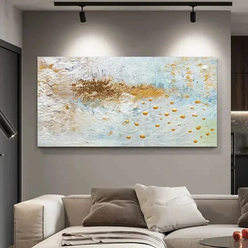 Modern Abstract Golden Design Wall Art Canvas Office Home Room Framed 120x60cm