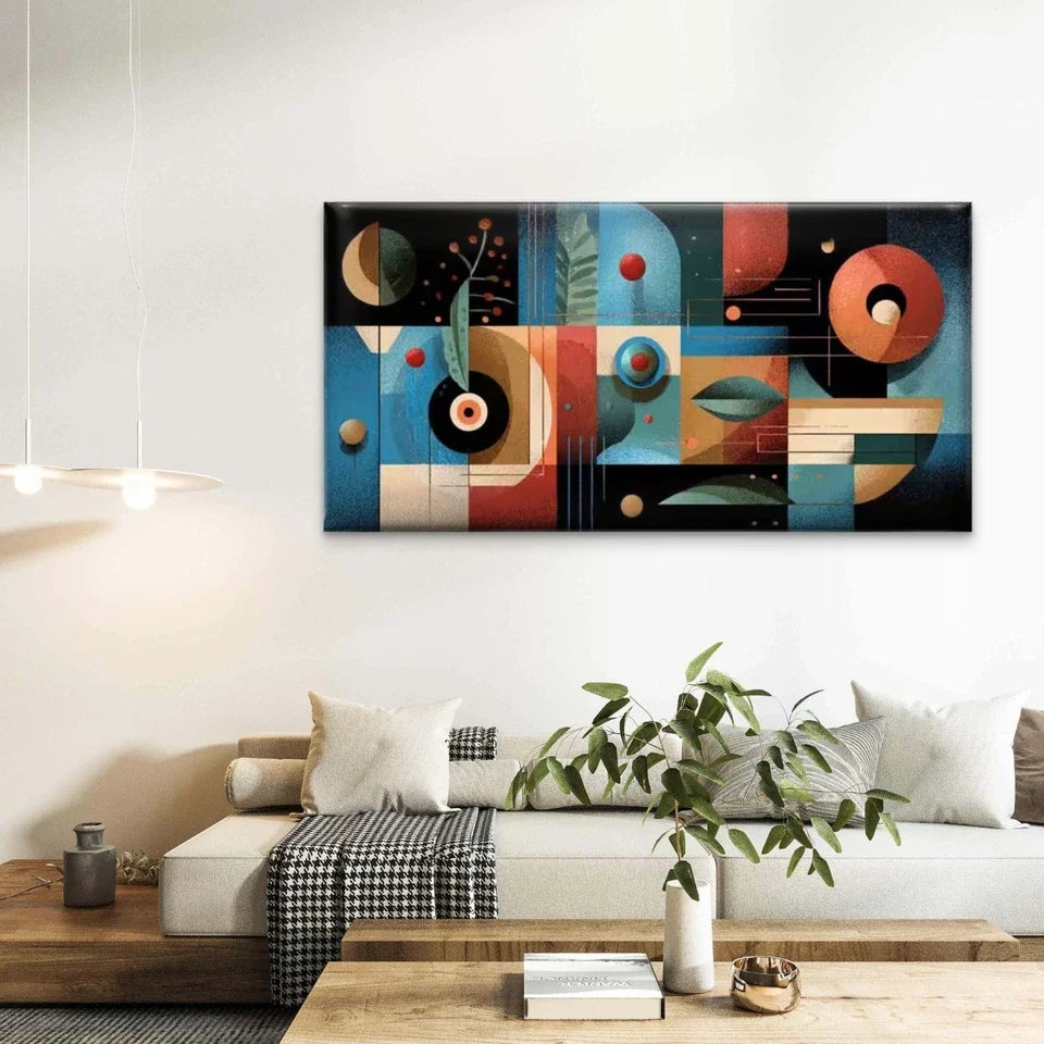 The Symphony of Shapes Wall Art Canvas Office Home Room Framed 80x45cm