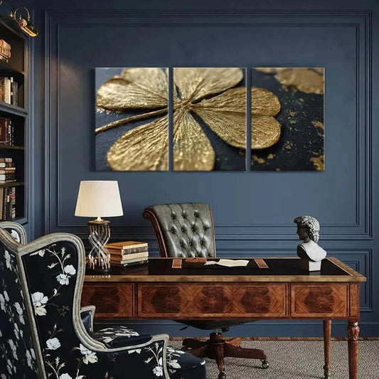 3pcs Abstract Design with Textured Surface Metal Print Ready to Hang Art