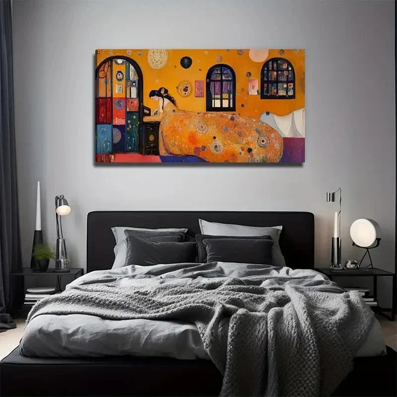 Girls' House Suitable Wall Art Canvas Office Home Room Framed 80x45cm