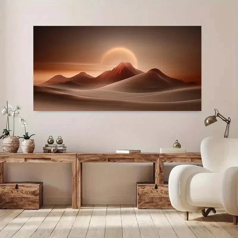 Warm Earth Tones Wall Art wall canvas office home room framed 120x60cm