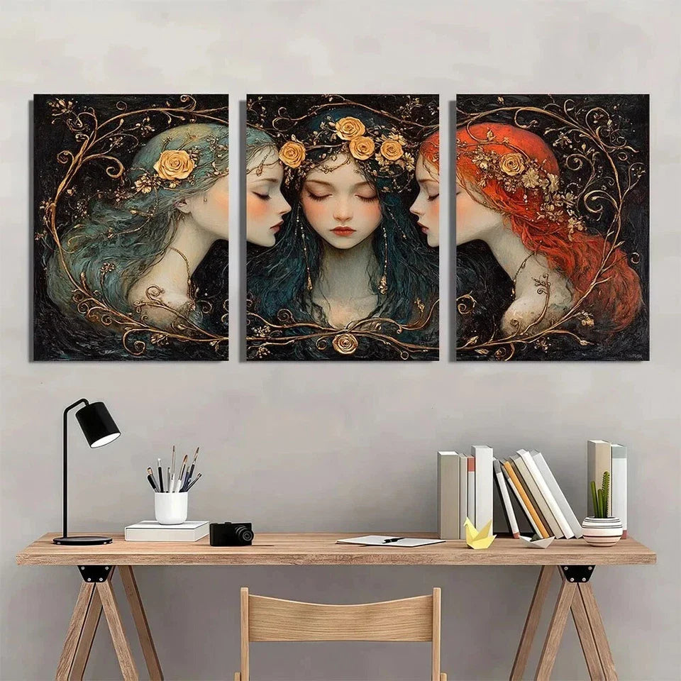 3pcs A Dark Fantasy Goddesses Hecate Metal Print Ready to Hang Art