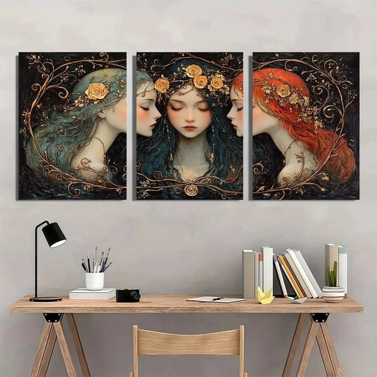 3pcs A Dark Fantasy Goddesses Hecate Metal Print Ready to Hang Art