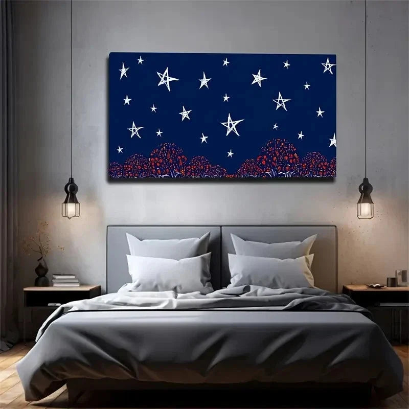 Attractive Night Sky Wall Art Canvas Office Home Room Framed 80x45cm