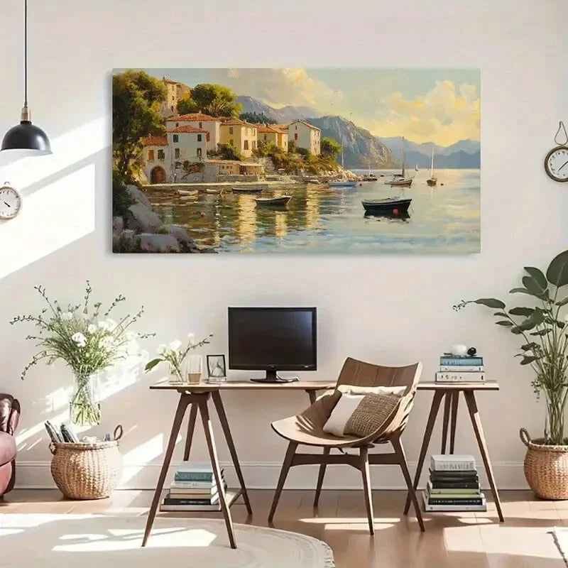 Peaceful Reflection Aesthetic Wall Art Canvas Office Home Room Framed 120x60cm