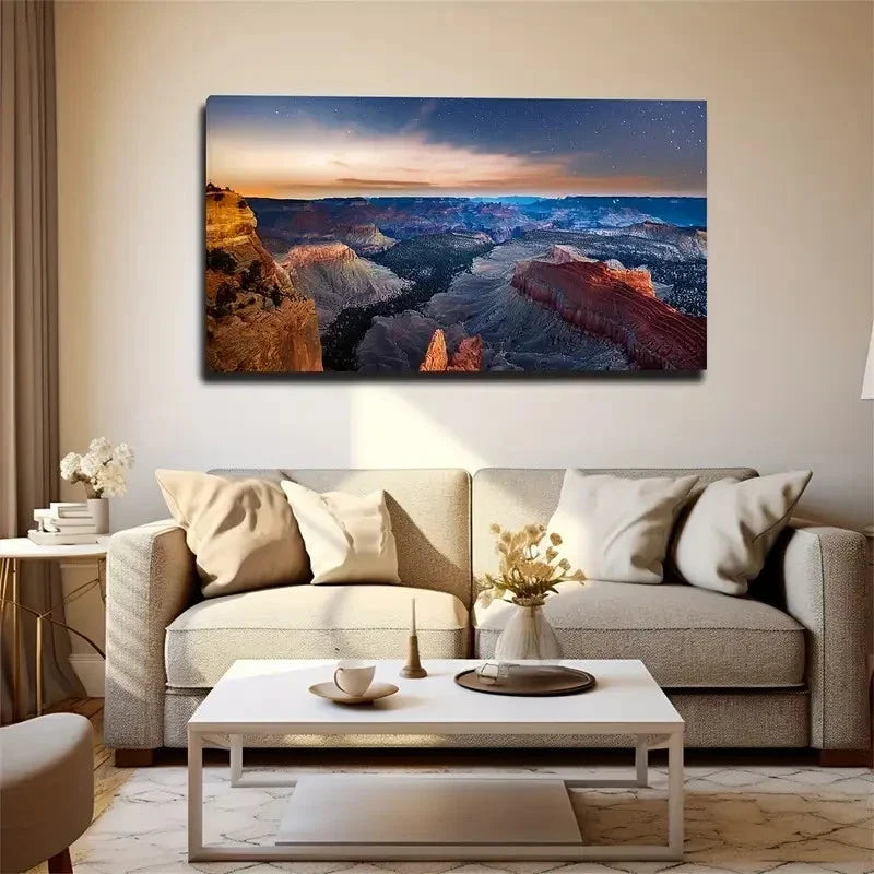 Starry Night Sky Wall Art Canvas Office Home Room Framed 80x45cm