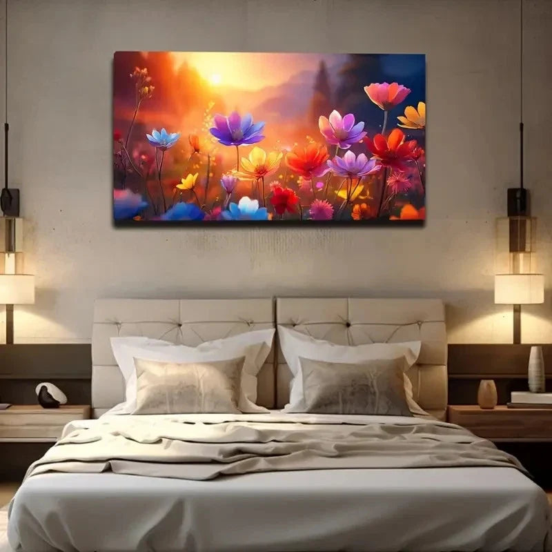 Beautiful Warm Sunshine Wall Art Canvas Office Home Room Framed 80x45cm