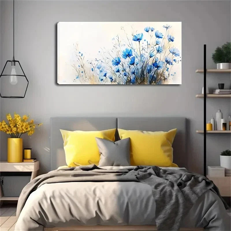 Dark Blue To Light Blue Wall Art canvas office home room framed 120x60cm