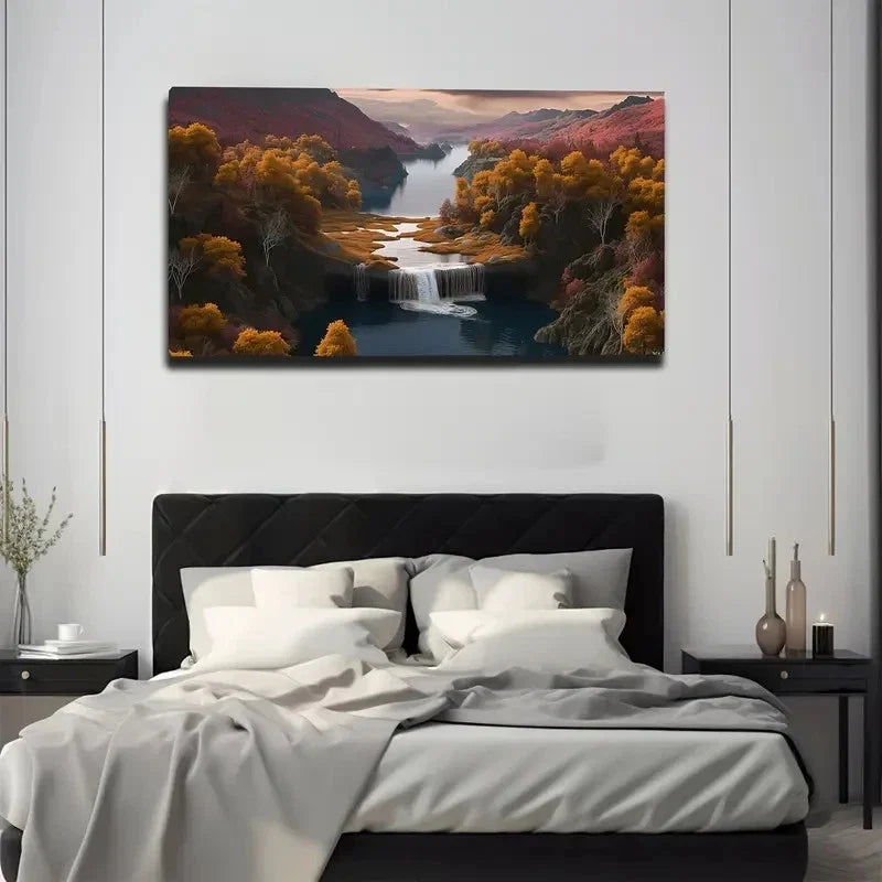 Colored Landscape Scenery Wall Art canvas office home room framed 120x60cm