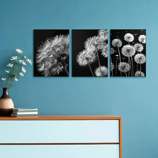 3pcs Elegant Modern Abstract Painting Metal Print Ready to Hang Art