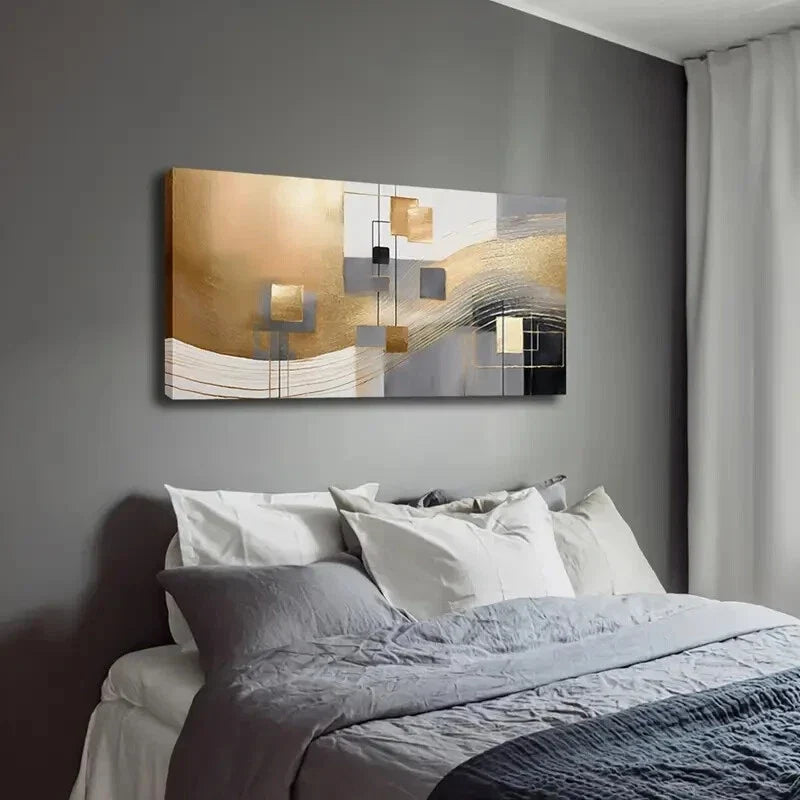 Geometric Shapes Modern Decor Wall Art Canvas Office Home Room Framed 120x60cm