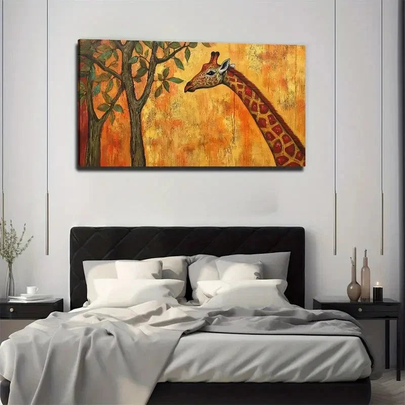 Vibrant Jungle Scene Flowers Wall Art Canvas Office Home Room Framed 80x45cm