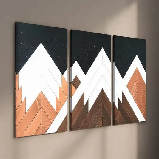 3pcs Modern Natural Wood Grain Landscape Wall Art Set Canvas Framed 40x60cm - High Quality Print 100% Australian Made Wall Canvas Ready to Hang