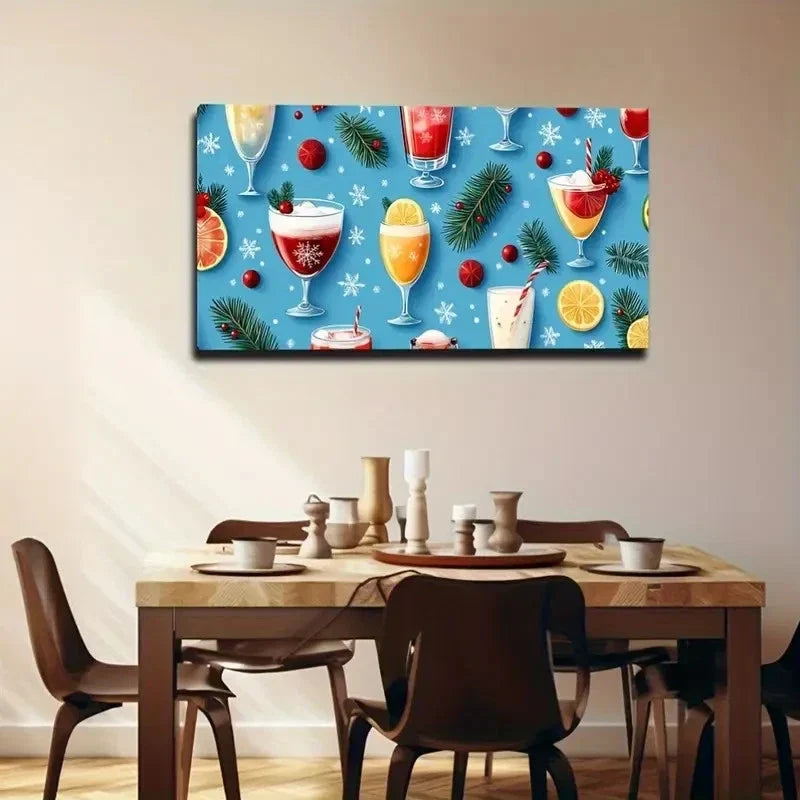 Pine Branches & Citrus Slices Wall Art Canvas Office Home Room Framed 120x60cm