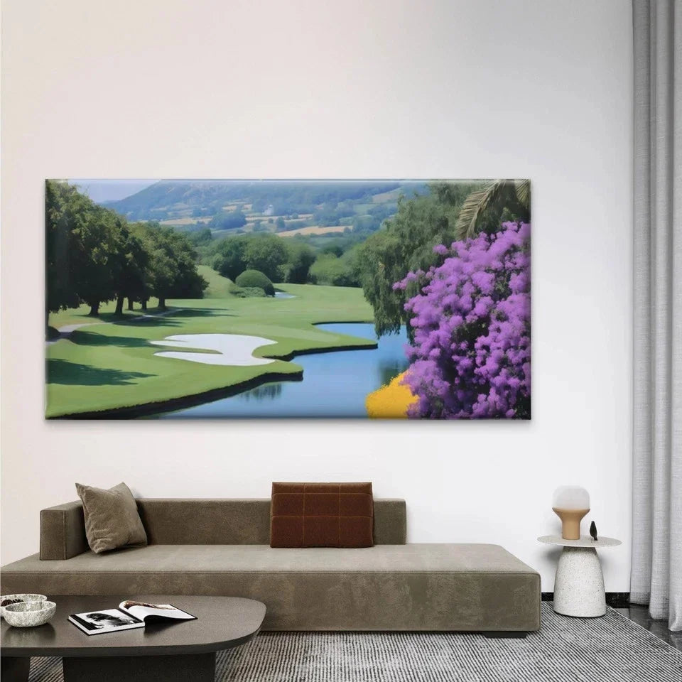 Classic Golf Course Wall Art Canvas Office Home Room Framed 80x45cm
